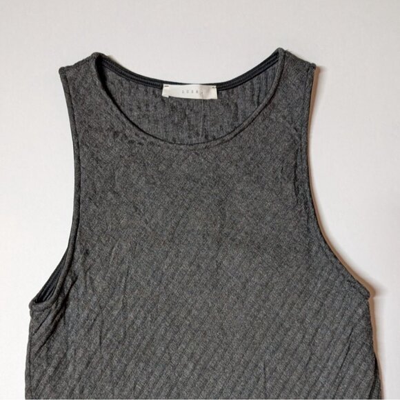 Lush Bodycon Dress NWT Sleeveless Asymmetrical Maxi Dress Small Charcoal Gray - Picture 7 of 9